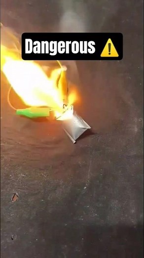 Dangerous ⚠️ 3.7v lion battery destroy with high voltage #experiment #