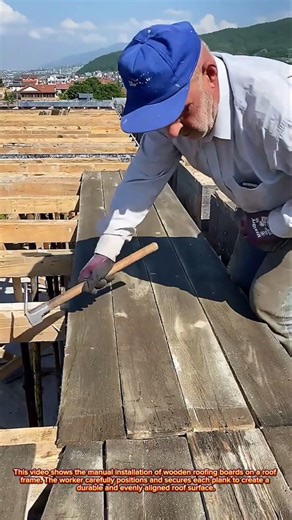 Traditional Wooden Roof Installation Technique | Skilled Carpenter at Work