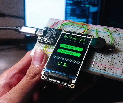 Button Freak: DIY ESP32 Game Console Make Yours Now