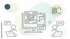 5G Telecom Development Solutions - Animated Illustration as MP4 File