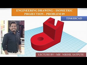 Engineering Drawing | Isometric Tinkercad Problem 09| Easy Drawing Techniques | Learn with nikhil