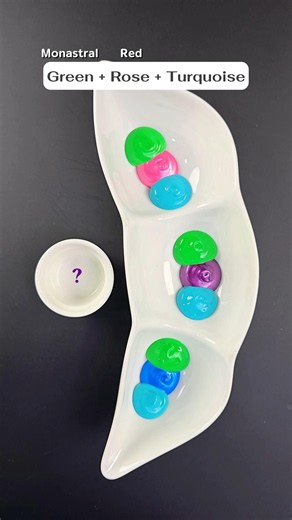 4 Vibrant shades make With Monastral Green + Turquoise with 3 Different Colors Combining😍 #painting
