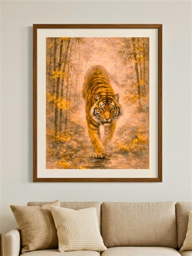 Mystical Tiger in Bamboo Forest Wall Art, Japanese Lucky Tiger, Digital Download - Etsy