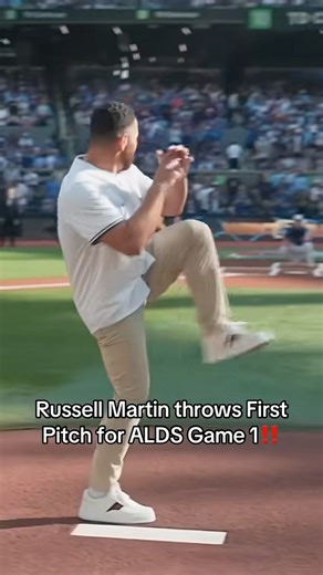 Russell Martin throws out the First Pitch for Game One of the 2025 ALDS! #MLB #BlueJays #Postseason