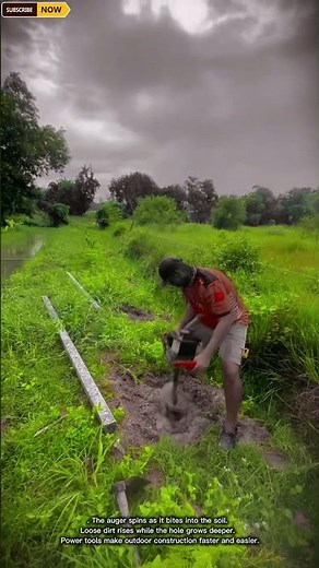 Post Hole Drilling Process | Using a Gas-Powered Earth Auger