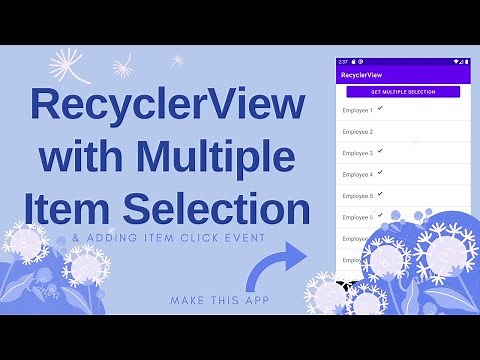 Multiple Item Selection in RecyclerView - Android RecyclerView Tutorial