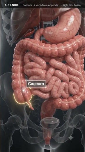 “APPENDIX 🩺”Location • Structure • AnatomyEasy 3D Anatomy! #nursingstudents #bscnursing #nurse