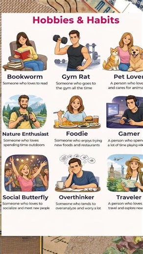 habbits and hobbies #englishvocabulary #englishlearning #learnification