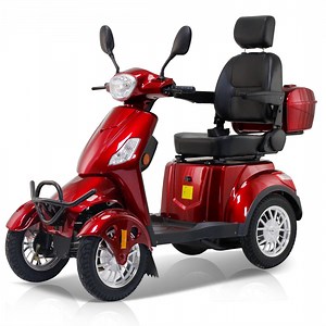 QEEKA Heavy Duty 4-Wheel Mobility Scooter for Seniors & Adults,500lbs Capacity,800W Electric All-Terrain Scooter,Long-Range Battery,Red