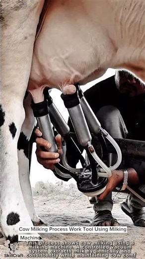 Cow Milking Process Work Tool Using Milking Machine #worktool