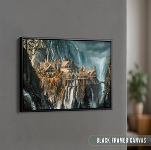 Rivendell Print, Lord of the Rings Wall Art, LOTR Canvas Art, Legendary Movie Poster, Fantasy World Wall Decor, Extra Large Framed Canvas - Etsy