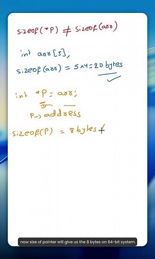 sizeof Pointer is NOT Size of Array | C/C++ Interview Trap #shorts