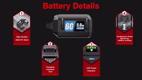 5.0Ah Replacement Battery for Toro 60V Battery 88620 88625 88640 88660 88675 Compatible with Toro 60V Battery Flex-Force Power System Tools Lawn Mowers Snow Blowers Leaf Blowers Trimmers