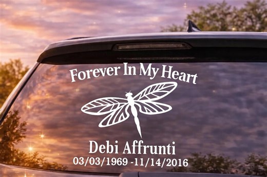 Forever in My Heart Dragonfly Memorial Decal for Car Window, Personalized in Loving Memory Vinyl Sticker for Loss of Loved One Gift Idea - Etsy