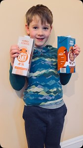 I was going to get the littlest of the Three Robins to do our big packaging reveal yesterday, but it didn’t quite go to plan… Fortunately our cartons are pretty sturdy and you need to give them a good shake before pouring anyway! 😂 #familybusiness #scottishoatmilk #newproduct | Three Robins