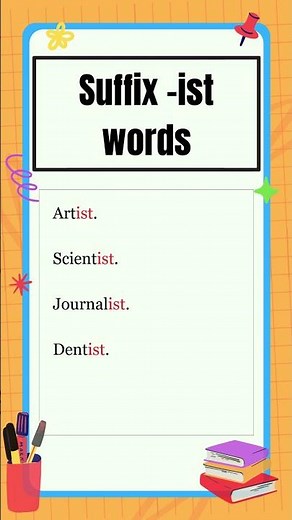 Suffixes | Suffix "-ist" words | The Study Corner | #shorts #english #suffix