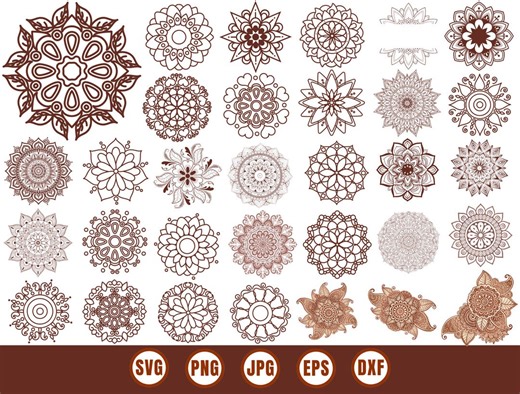 Henna Mandala Floral Circle SVG Bundle, Boho Mehndi Tattoo Designs (digital Download) - Etsy