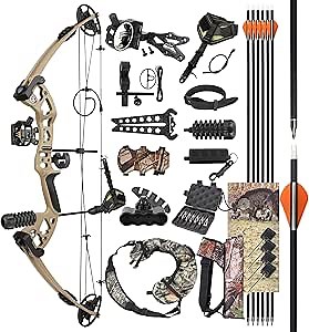 surwolf Compound Bow Kit,Hunting&Target,Limb Made in USA,Draw Weight 30-55lbs Adjustable,Draw Length 24-29.5", Right/Left Handed for Adult/Beginner Archery Hunting&Targeting