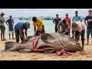 Hunting for a 1000kg Giant Grouper 🐟 Unbelievable Deep Sea Fishing and Filleting Skills -Documentary