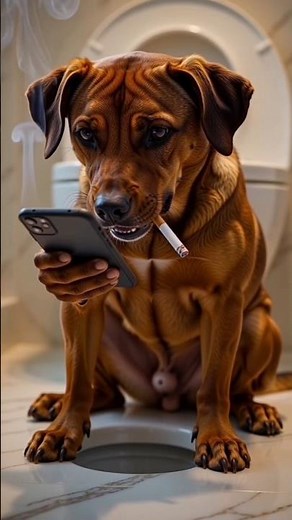 Dog Acting Like a Human on Toilet 😂📱🚬 | Viral AI Video #hulkkokli