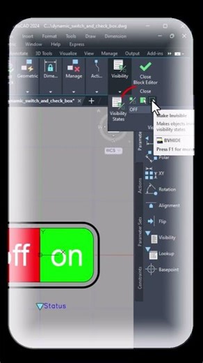 #autocad _7 | Blocks - dynamic switch and check box #cad #tutorials