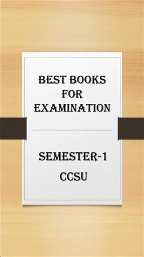 Best Books for CCSU Examination Semester-1