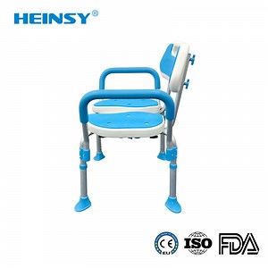 [Hot Item] Hes-6203 Promotion Aluminium Alloy Elderly Pregnant Women Bathroom Special Shower Chair Foldable Elderly Bathroom Shower Seat Bathing Stool Non-Slip Bench