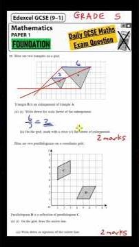 GCSE Maths Foundation - Daily Exam Question - Day 101 (Enlargement & Reflection)