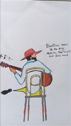 Man Playing Guitar Drawing!#ytshorts#youtubeshorts #viral