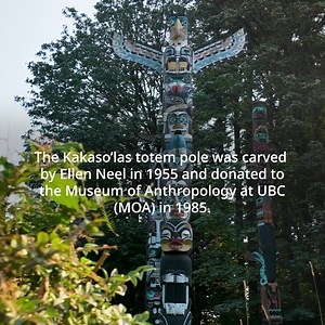 After forty years, one of the most recognizable totem poles at Stanley Park’s Brockton Point will be relocated. On September 4, the Kakaso’las totem pole carved by celebrated Kwakwaka’wakw artist Ellen Neel will be returned to the Museum of Anthropology (MOA) at the University of British Columbia. This follows the conclusion of a loan agreement between MOA and the Vancouver Board of Parks and Recreation, which began in 1985. Based on a recent assessment of the pole conducted by the MOA conservat