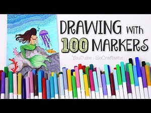 100 MARKERS, 1 DRAWING - Mermaid Ocean Scene - Crayola Challenge