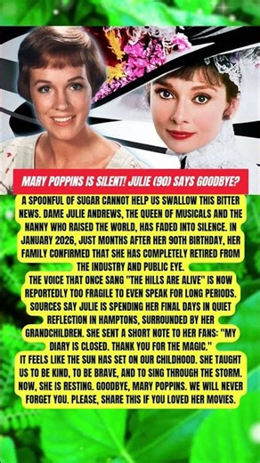JULIE ANDREWS AT 90! 🎭 A Living Legend Who Shaped Generations #inspirationalstory #history
