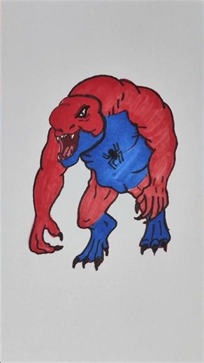 How To Draw Dinosaur Spider-Man#spiderman #drawings #art #howtodraw #spiderman4 #shorts #coloring