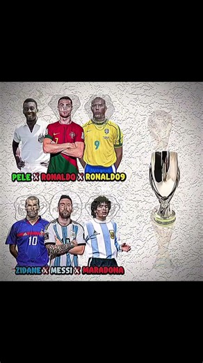 Pele, CR7, R9 vs Zidane, Messi, Maradona The GOAT Battle #football #trophy #shorts #legend