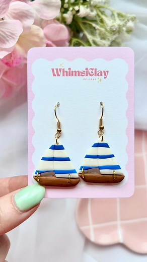 I’M ON A BOAT⛵️🌊 Another sneak peak of my summer collection☀️ these are probably one of my favourite pieces from the collection. I’ve had this idea I my head for ages and so pleased how they turned out. They might not sell but at least that means I can keep them for myself💖 #smallbusinessuk #earringslovers #colourfulearrings #earringsshop #polymerclaylove #statementearrings #boldearrings #clayearrings #wearableartwork #polymerclayearrings #earringsdesign #earringssogood #handmadejewelleryuk #f