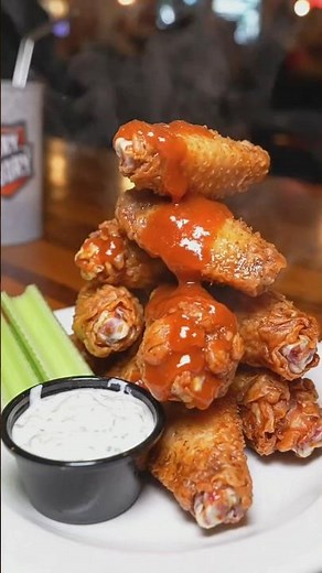 Buffalo Wings with Homemade Buffalo Sauce 🍗🔥 | Crispy, Spicy & Addictive #viralfood #cooking