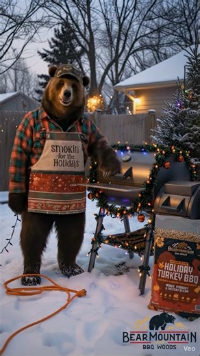 🎄 Distracted by the Smoker | Bear Mountain Bear Decorates His Smoker for Christmas 🐻🔥