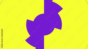 Futuristic animated loading screen. Appearing purple circles on a yellow background. Stock Video