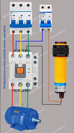 How Photoelectric Sensor Starts and Stops a Motor | Photoelectric Sensor Control Motor Wiring