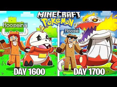 I Survived 1700 DAYS in Minecraft POKEMON!