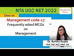 Frequently Asked MCQs on Management Video Lecture | Crash Course for UGC NET Management