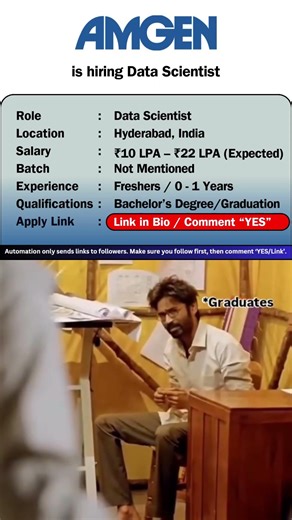 Amgen Hiring Data Scientist in Hyderabad | Data Science Jobs India 2026