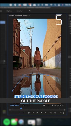 Here's how @kylenutt117 's made this slick puddle edit in #PremierePro 🌈 #tutorial #adobe #foryou #howtoPremierePro
