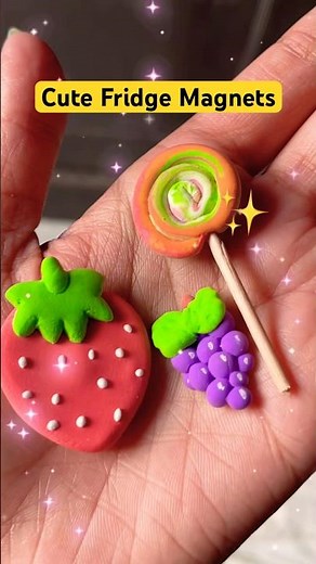 DIY Clay Cute Fridge Magnets #airdryclay #art #diy #clayart #claytutorial #youtubeshorts #shorts