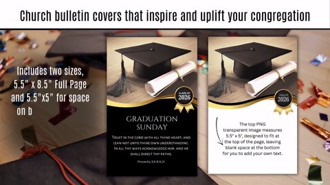 2026 Graduation Sunday Church Bulletin Art Cover, Proverbs 3:5-6 KJV, Trust in the Lord With All Your Heart, 8.5x11 Bi-fold Digital Download - Etsy