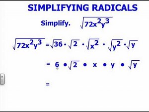 Simplifying Radicals containing Variables
