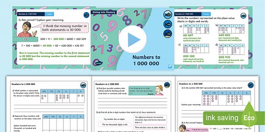 Year 6 Diving into Mastery: Step 1 Numbers to 1 000 000 Teaching Pack