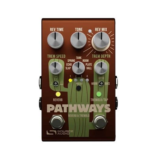 Source Audio Pathways Reverb & Tremolo / 7 reverbs and 3 tremolos / tap tempo / MIDI | Reverb