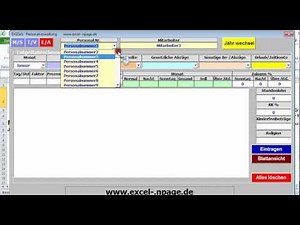 Personalverwaltung mit Excel. Datenbank der Mitarbeitern Stammdaten..avi
