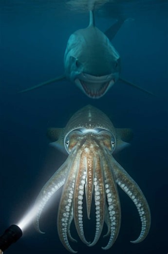 Shark Vs Squid 🦑 #shark